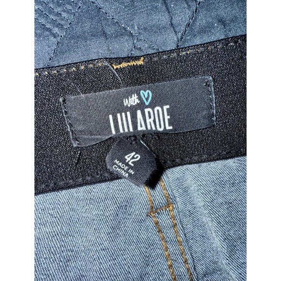 Lularoe Jeans Womens Size 42 Dark Wash Skinny Pull On Stretch High Rise Casual - Picture 4 of 6